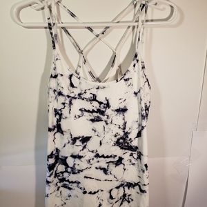 Old Navy Active Powersoft Medium Tank Top Marble Pattern Sleeveless Shirt Gym